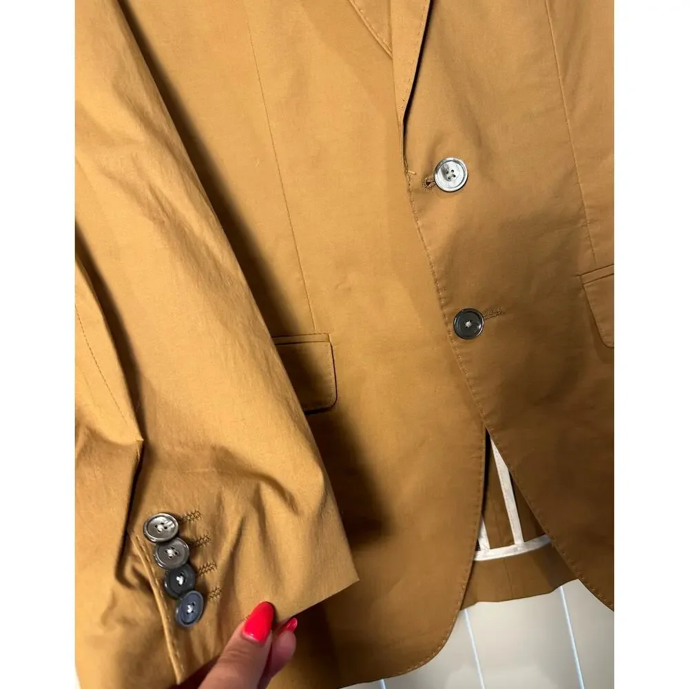 NWOT Hugo Boss Tan Hartlay 2 Stretch Slim Fit Cotton Jacket Brown Tan $645‎